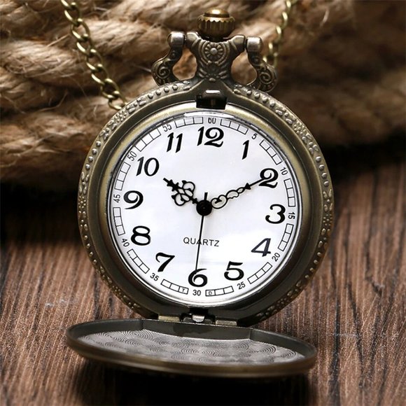 New Vienna / Austria bronzed pocket watch on removable chain - Picture 3 of 5